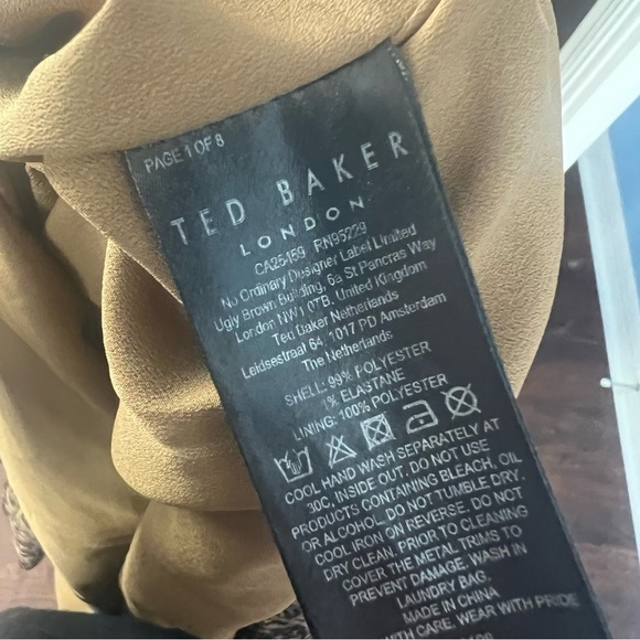 Ted Baker Light Brown Wyatte Ruched Mini Dress - Picture 12 of 12